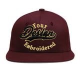 Custom Jujube Red Orange 3D Puff Embroidery Flat Embroidery Casual Sport Baseball Cap