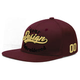 Custom Jujube Red Orange 3D Puff Embroidery Flat Embroidery Casual Sport Baseball Cap