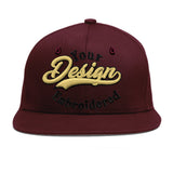 Custom Jujube Red Orange 3D Puff Embroidery Flat Embroidery Casual Sport Baseball Cap