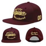 Custom Jujube Red Orange 3D Puff Embroidery Flat Embroidery Casual Sport Baseball Cap