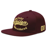 Custom Jujube Red Orange 3D Puff Embroidery Flat Embroidery Casual Sport Baseball Cap