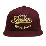 Custom Jujube Red Orange 3D Puff Embroidery Flat Embroidery Casual Sport Baseball Cap