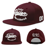 Custom Jujube Red Orange 3D Puff Embroidery Flat Embroidery Casual Sport Baseball Cap