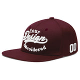 Custom Jujube Red Orange 3D Puff Embroidery Flat Embroidery Casual Sport Baseball Cap