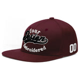 Custom Jujube Red Orange 3D Puff Embroidery Flat Embroidery Casual Sport Baseball Cap