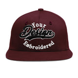 Custom Jujube Red Orange 3D Puff Embroidery Flat Embroidery Casual Sport Baseball Cap