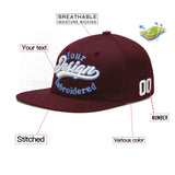 Custom Jujube Red Orange 3D Puff Embroidery Flat Embroidery Casual Sport Baseball Cap