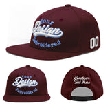 Custom Jujube Red Orange 3D Puff Embroidery Flat Embroidery Casual Sport Baseball Cap