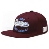 Custom Jujube Red Orange 3D Puff Embroidery Flat Embroidery Casual Sport Baseball Cap