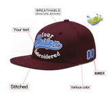 Custom Jujube Red Orange 3D Puff Embroidery Flat Embroidery Casual Sport Baseball Cap