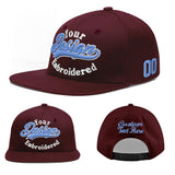 Custom Jujube Red Orange 3D Puff Embroidery Flat Embroidery Casual Sport Baseball Cap