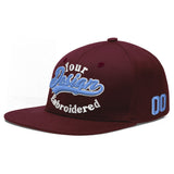 Custom Jujube Red Orange 3D Puff Embroidery Flat Embroidery Casual Sport Baseball Cap