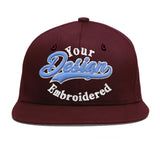 Custom Jujube Red Orange 3D Puff Embroidery Flat Embroidery Casual Sport Baseball Cap
