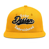 Custom Yellow Black 3D Puff Embroidery Flat Embroidery Casual Sport Baseball Cap