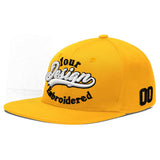 Custom Yellow Black 3D Puff Embroidery Flat Embroidery Casual Sport Baseball Cap