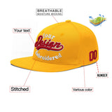 Custom Yellow Black 3D Puff Embroidery Flat Embroidery Casual Sport Baseball Cap