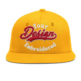 Custom Yellow Black 3D Puff Embroidery Flat Embroidery Casual Sport Baseball Cap