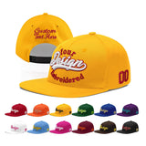 Custom Yellow Black 3D Puff Embroidery Flat Embroidery Casual Sport Baseball Cap