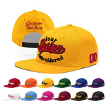 Custom Yellow Black 3D Puff Embroidery Flat Embroidery Casual Sport Baseball Cap