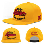 Custom Yellow Black 3D Puff Embroidery Flat Embroidery Casual Sport Baseball Cap