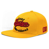 Custom Yellow Black 3D Puff Embroidery Flat Embroidery Casual Sport Baseball Cap