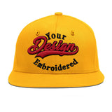 Custom Yellow Black 3D Puff Embroidery Flat Embroidery Casual Sport Baseball Cap