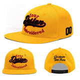 Custom Yellow Black 3D Puff Embroidery Flat Embroidery Casual Sport Baseball Cap