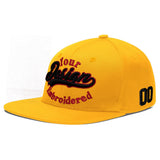 Custom Yellow Black 3D Puff Embroidery Flat Embroidery Casual Sport Baseball Cap