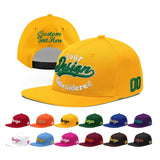 Custom Yellow Black 3D Puff Embroidery Flat Embroidery Casual Sport Baseball Cap