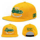 Custom Yellow Black 3D Puff Embroidery Flat Embroidery Casual Sport Baseball Cap
