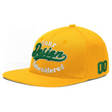 Custom Yellow Black 3D Puff Embroidery Flat Embroidery Casual Sport Baseball Cap