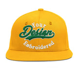 Custom Yellow Black 3D Puff Embroidery Flat Embroidery Casual Sport Baseball Cap