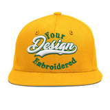 Custom Yellow Black 3D Puff Embroidery Flat Embroidery Casual Sport Baseball Cap