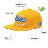Custom Yellow Black 3D Puff Embroidery Flat Embroidery Casual Sport Baseball Cap