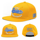 Custom Yellow Black 3D Puff Embroidery Flat Embroidery Casual Sport Baseball Cap