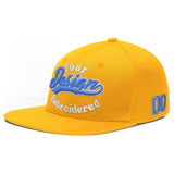 Custom Yellow Black 3D Puff Embroidery Flat Embroidery Casual Sport Baseball Cap