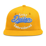 Custom Yellow Black 3D Puff Embroidery Flat Embroidery Casual Sport Baseball Cap
