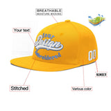 Custom Yellow Black 3D Puff Embroidery Flat Embroidery Casual Sport Baseball Cap