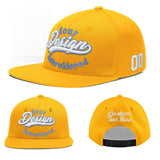 Custom Yellow Black 3D Puff Embroidery Flat Embroidery Casual Sport Baseball Cap