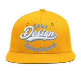 Custom Yellow Black 3D Puff Embroidery Flat Embroidery Casual Sport Baseball Cap