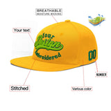 Custom Yellow Black 3D Puff Embroidery Flat Embroidery Casual Sport Baseball Cap