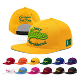 Custom Yellow Black 3D Puff Embroidery Flat Embroidery Casual Sport Baseball Cap