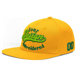 Custom Yellow Black 3D Puff Embroidery Flat Embroidery Casual Sport Baseball Cap