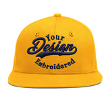 Custom Yellow Black 3D Puff Embroidery Flat Embroidery Casual Sport Baseball Cap