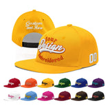 Custom Yellow Navy-White 3D Puff Embroidery Flat Embroidery Casual Sport Baseball Cap