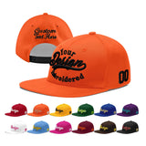 Custom Orange-White 3D Puff Embroidery Flat Embroidery Casual Sport Baseball Cap