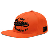Custom Orange-White 3D Puff Embroidery Flat Embroidery Casual Sport Baseball Cap