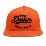 Custom Orange-White 3D Puff Embroidery Flat Embroidery Casual Sport Baseball Cap