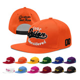 Custom Orange-White 3D Puff Embroidery Flat Embroidery Casual Sport Baseball Cap