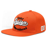 Custom Orange-White 3D Puff Embroidery Flat Embroidery Casual Sport Baseball Cap